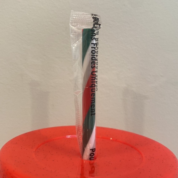 Starbucks 2023 Christmas Holiday Reusable 24oz Red Glitter Cold Cup With Straw - Picture 5 of 6